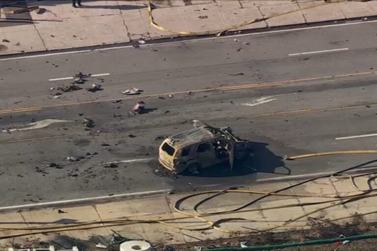 Damage on the ground after the plane crash