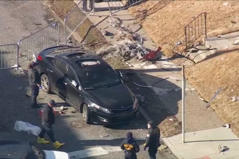Damage on the ground after the plane crash