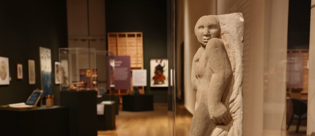 A sculpture on display at the Lewis Tanner Moore Exhibit