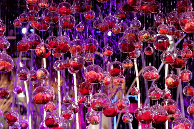 Intricate floral designs on display at the flower show