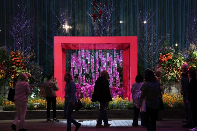 Intricate floral designs on display at the flower show