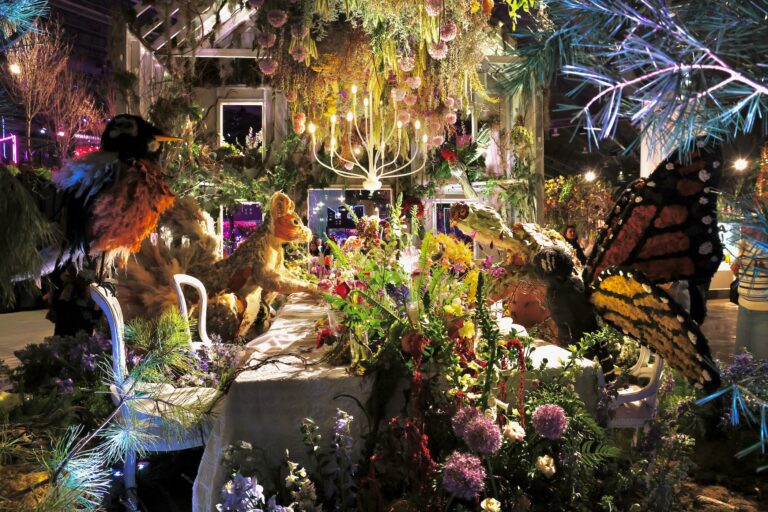 Intricate floral designs on display at the flower show