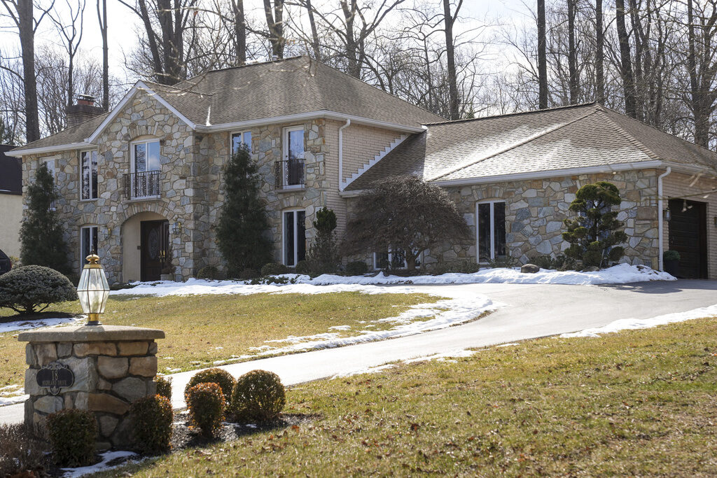 The Chester Heights, Pennsylvania home of a couple murdered in 2022 with snow on the lawn