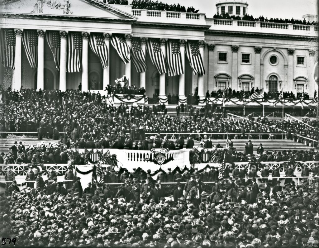 Flickr-Capitol-Woodrow-Wilson-Inauguration-Ceremony A large crowd gathered on the steps of the Capitol for the inauguration
