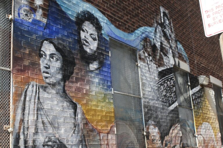 artwork on brick outside