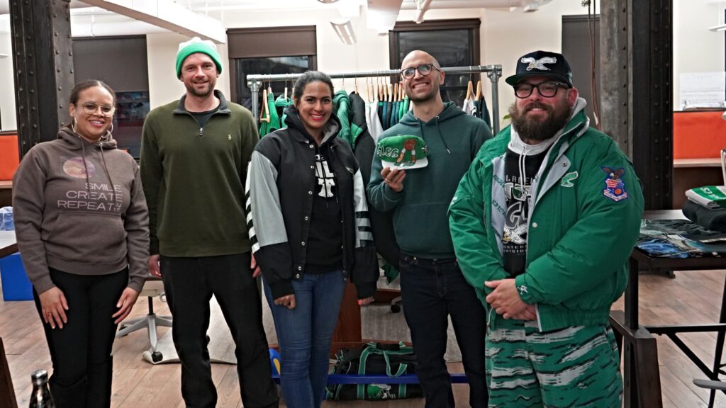 eagles-support-group-bp-0221325 Ariel Shelton (from left), Clancy Philbrick, Jennifer Gomez Hardy, Carlos Aponte and Robert Bautista