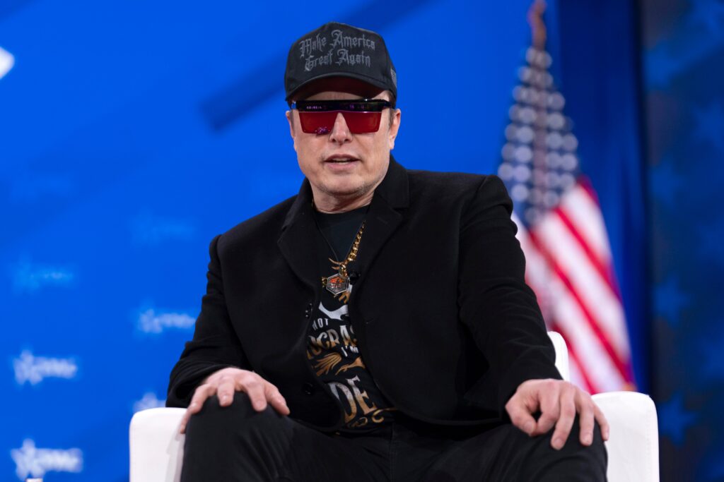 elon-musk-2025-02-20 Elon Musk sitting and speaking
