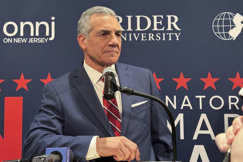 Election 2025 New Jersey Governor Former Assemblyman Jack Ciattarelli speaks after the first Republican debate Tuesday, Feb. 4, 2025, at Rider University in Lawrenceville