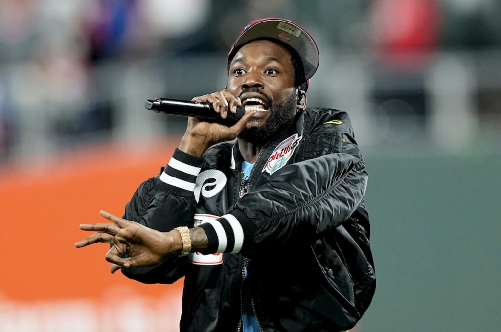 meek-mill-philadelphia-AP-020525 Rapper Meek Mill performs before Game 5 of the World Series between the Houston Astros and the Philadelphia Phillies on Thursday, Nov. 3, 2022, in Philadelphia.