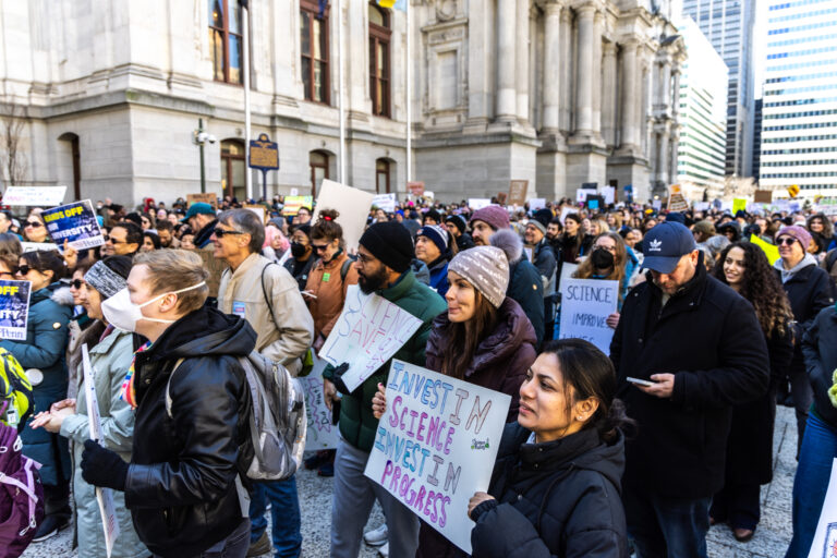 Protesters outside of City Hall