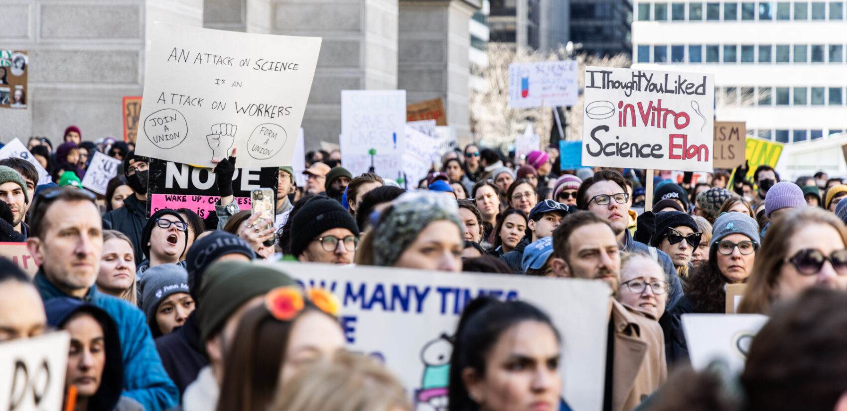 Protesters outside of City Hall