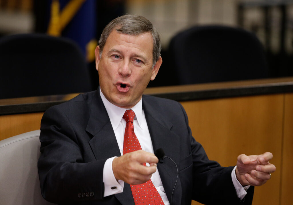 Trump Judges Supreme Court Chief Justice Roberts speaking at the University of Nebraska Lincoln
