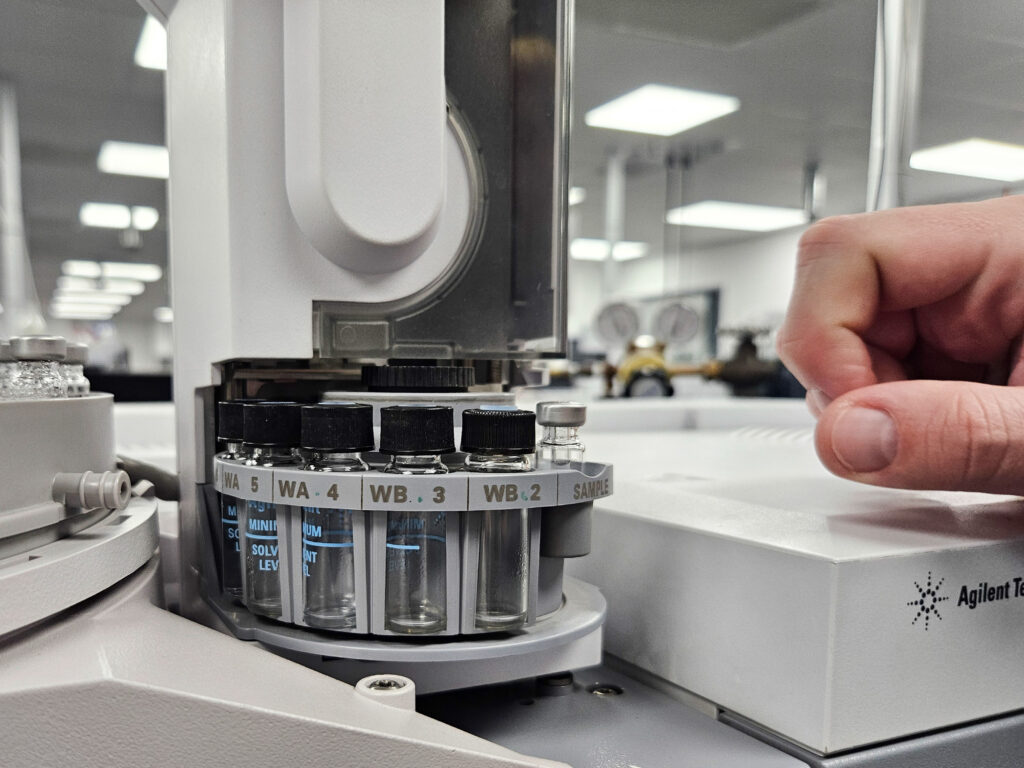 drug samples run through a mass spectrometer