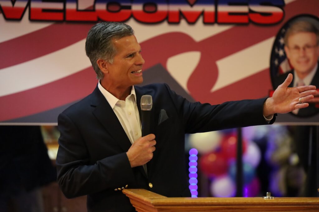 Dan Meuser speaking at the town hall