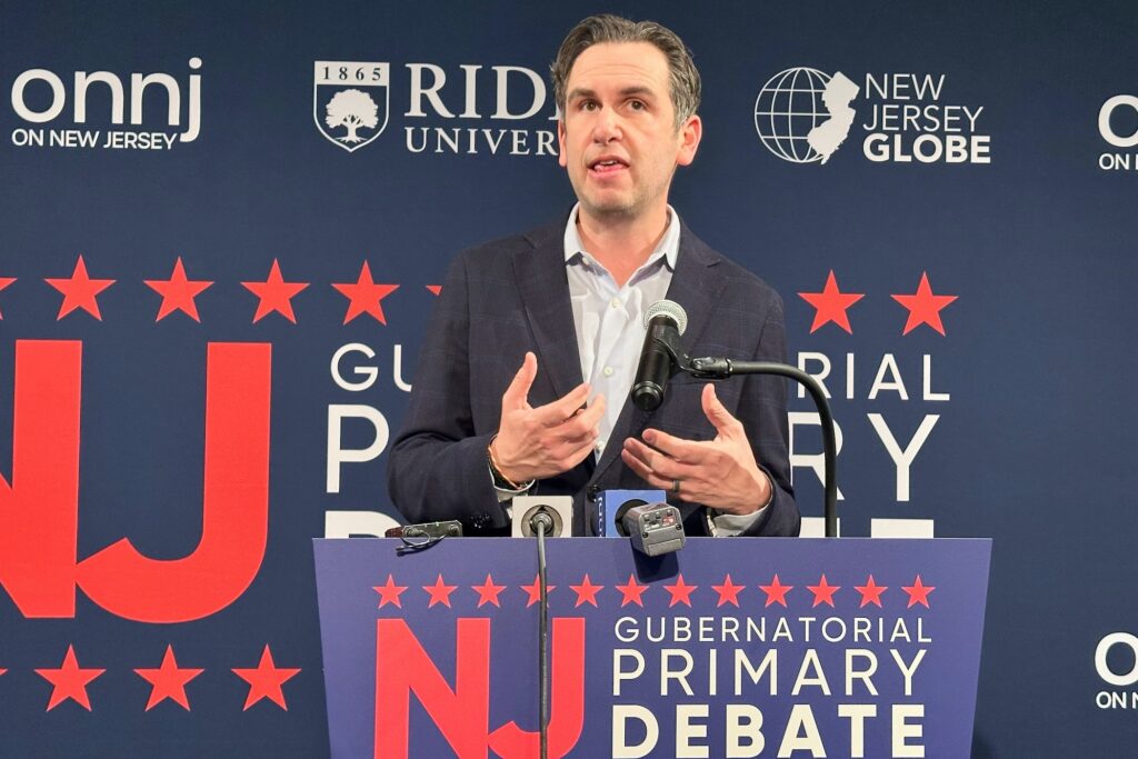 Steve Fulop speaking at a podium