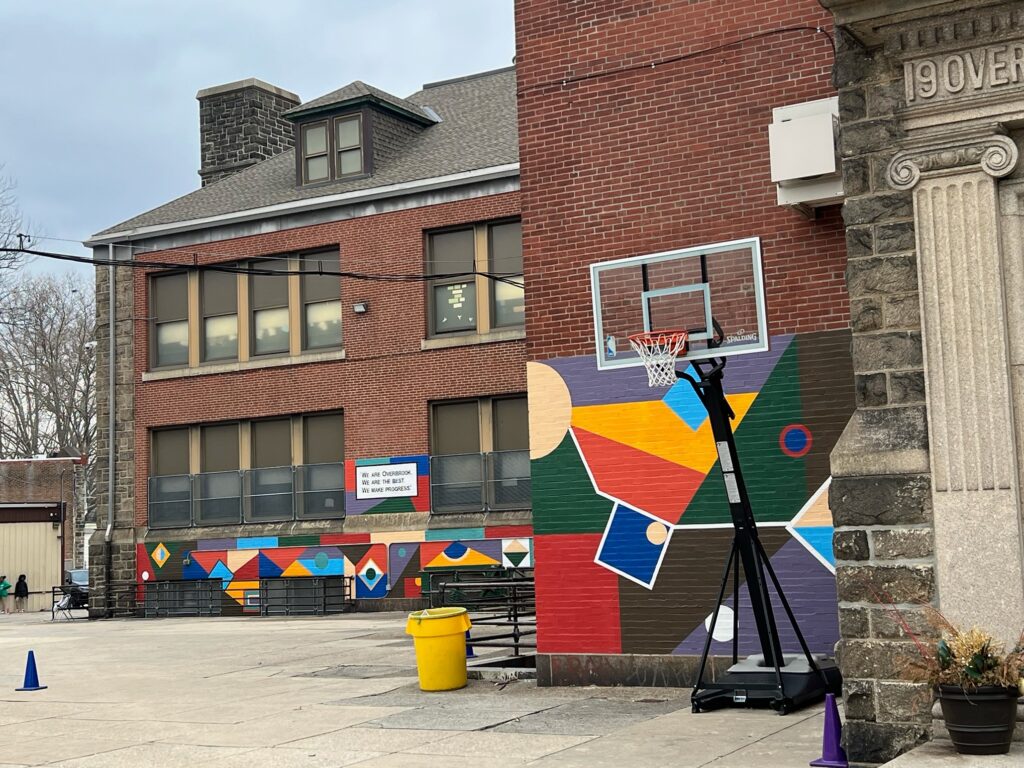 philadelphia-overbrook-elementary-school-schoolyard-plans-3 Overbrook's concert schoolyard with a basketball goal