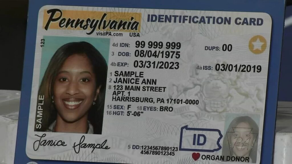 a sample Pennsylvania REAL ID