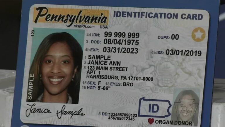 a sample Pennsylvania REAL ID