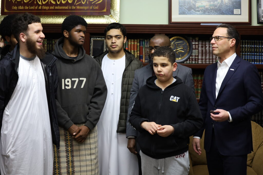 Younis Hammaoudeh with Josh Shapiro and other students