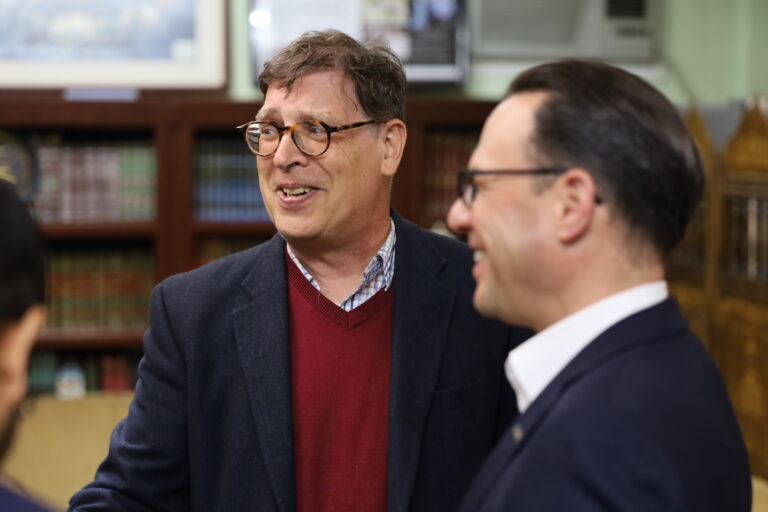 Marwan Kreidie speaking with Josh Shapiro