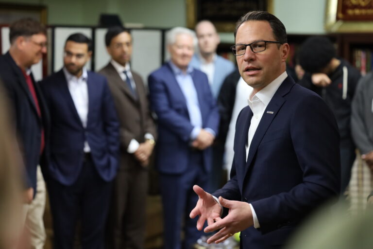 Josh Shapiro speaking to a group of people