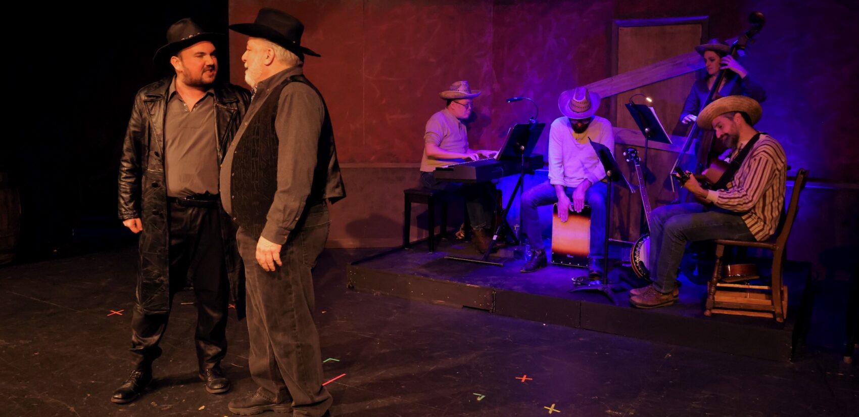 The band is a constant presence on the stage during ''The Ballad of King Henry