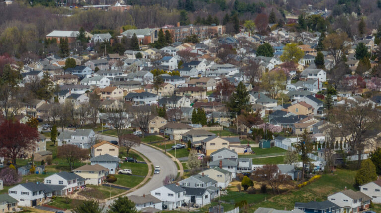 Overhead photo of a residential area