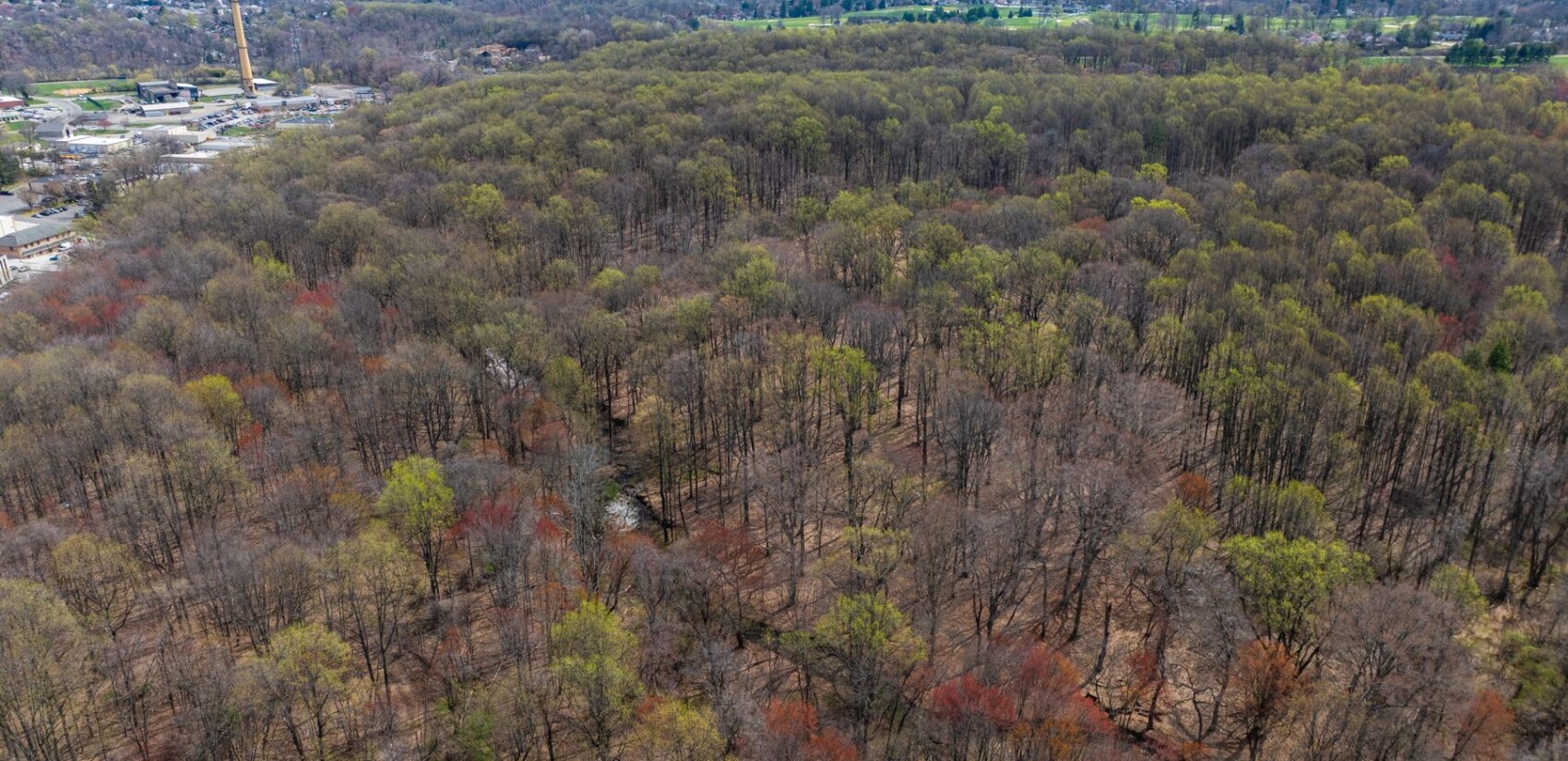 an aerial view of the Delco Woods property