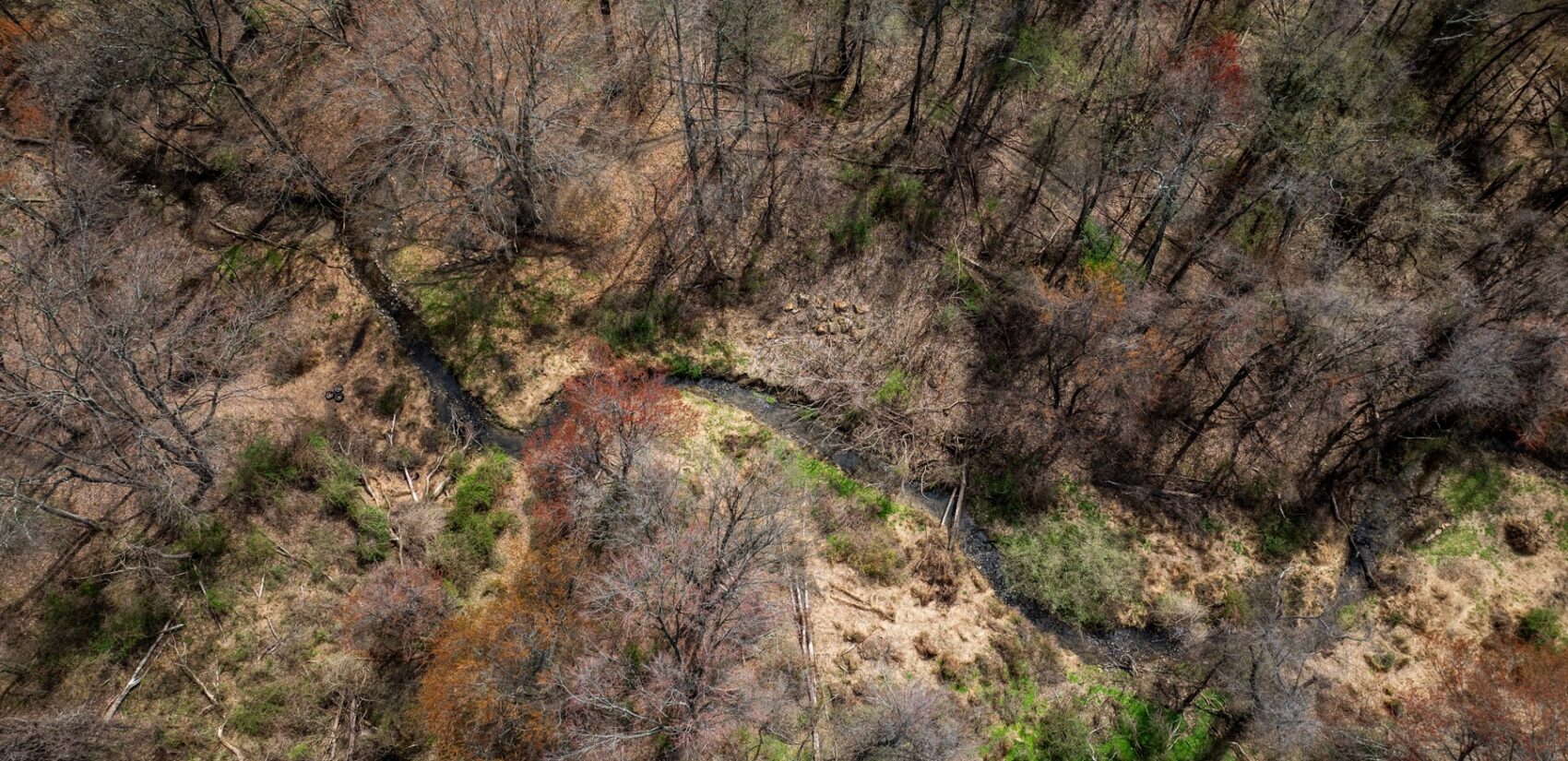 an aerial view of the Delco Woods property