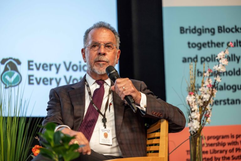 Bill Marrazzo speaking on stage during the News Summit