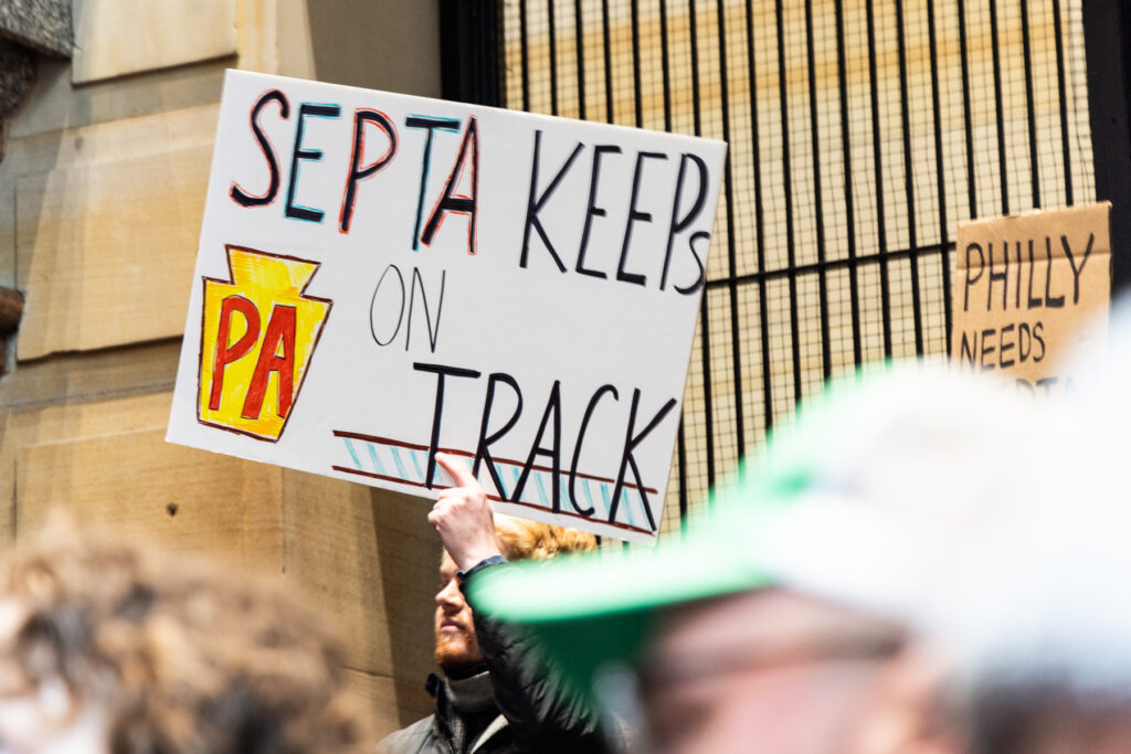 04-11-2025-SEPTA-rally-Philadelphia-16 a sign reads SEPTA KEEPS PA ON TRACK