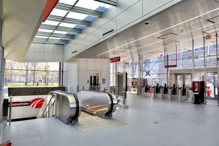 Inside the brand new Franklin Square station on the ground floor