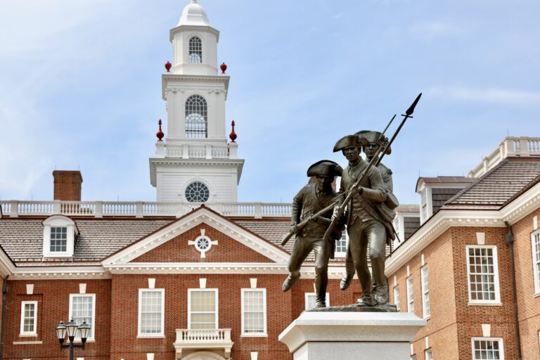 the statue outside Legislative Hall