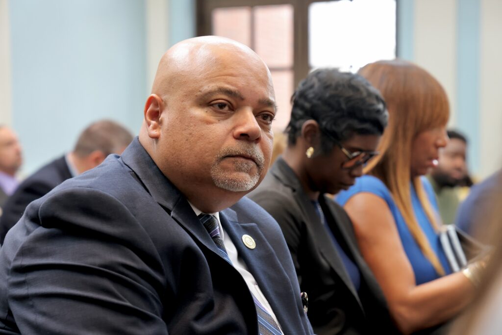 Philadelphia International Airport CEO Atif Saeed during a City Council hearing