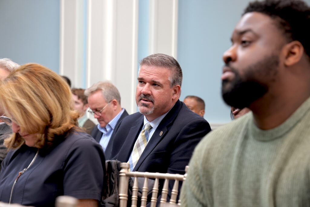 SEPTA Interim General Manager Scott Sauer (center) at a City Council hearing at the Museum of the American Revolution on the city's preparations for 2026 celebrations.
