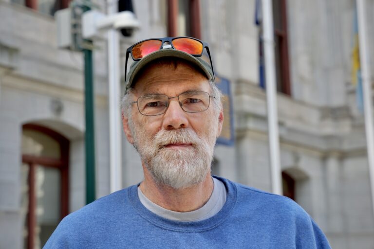 Jim Wylie looks into the camera