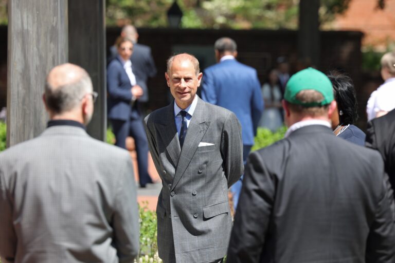 Prince Edward tours Benjamin Rush Garden at the Prince Edward event in Philadelphia