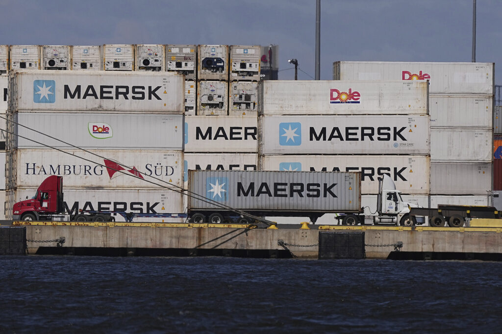 Trump Tariffs Shipping containers at the Port of Philadelphia