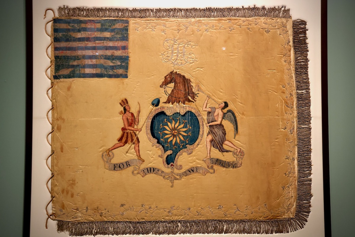 The flag of the Light Horse of the City of Philadelphia displayed at the Museum of the American Revolution