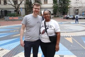William “Bill” Dougherty and Shonda McClellan smile
