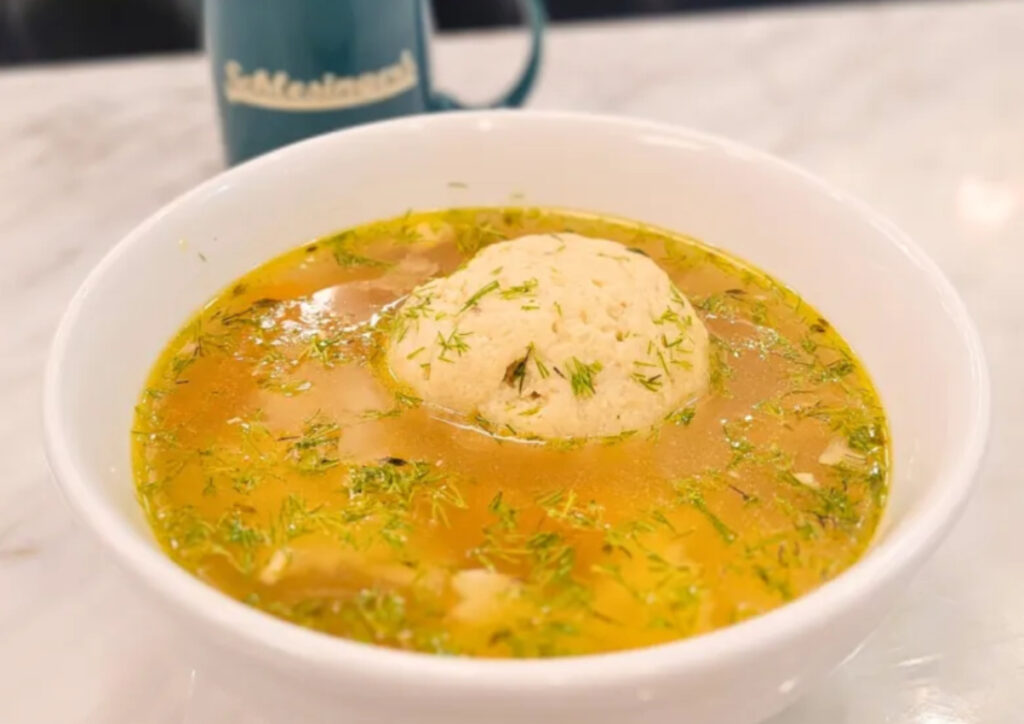 Matzoh-Ball-Soup-Schlesingers-Deli Matzo ball soup