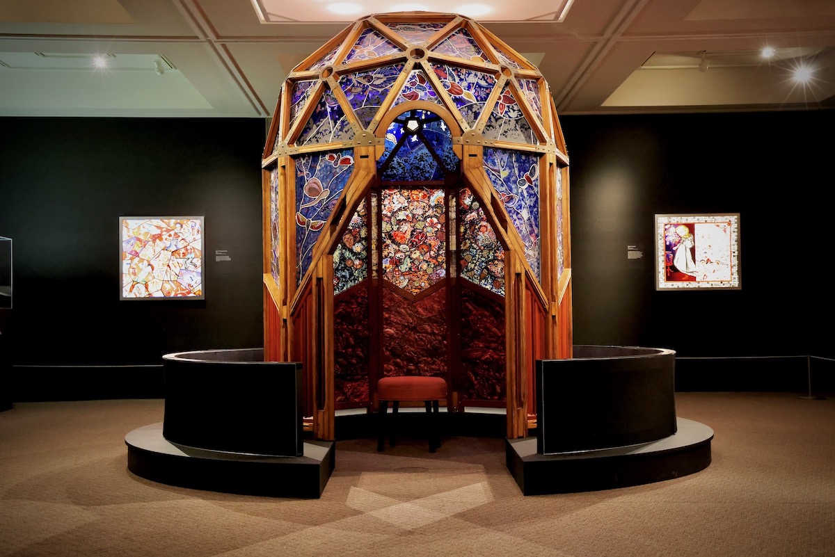 the stained-glass dome in the exhibit