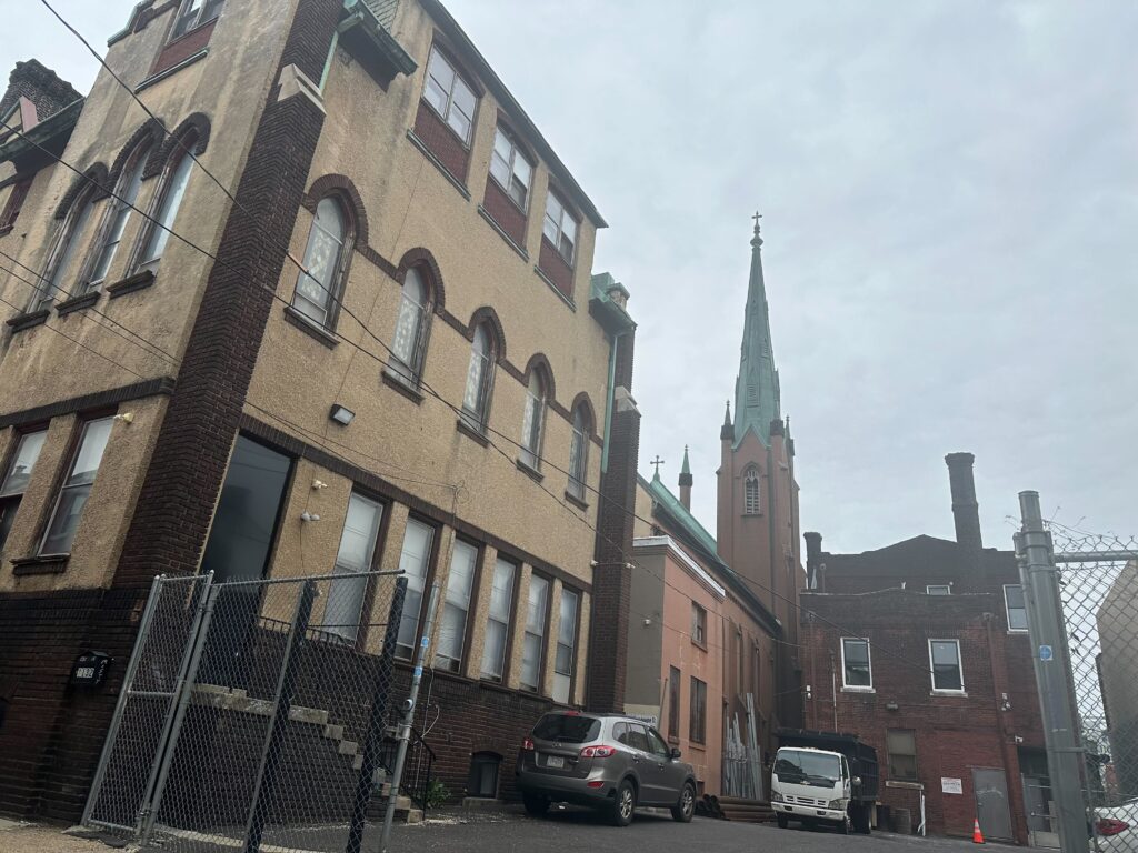 the alley behind the Church of the Assumption