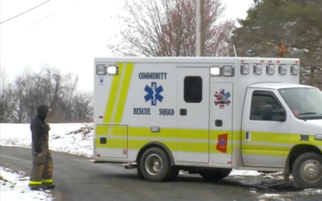 copake-new-york-plane-crash-2025 a man and an ambulance