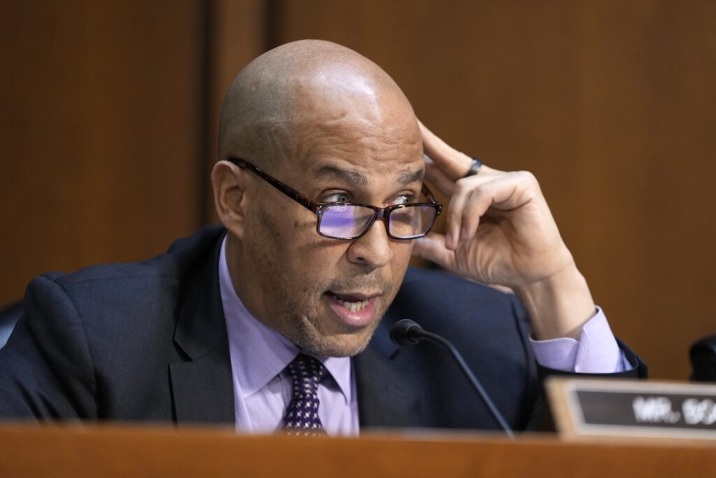 Sen. Cory Booker, D-N.J.,, speaks during a confirmation hearing