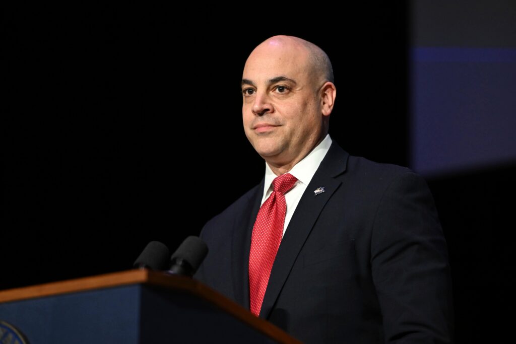 dave-sunday-2025-01-21 Dave Sunday after taking the oath of office to become Pennsylvania's next attorney genera