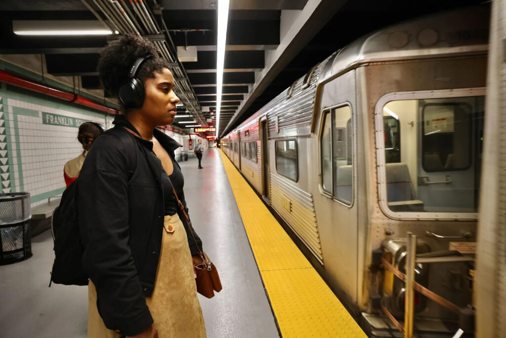 franklin-square-station-2025 A SEPTA rider looks at the incoming train