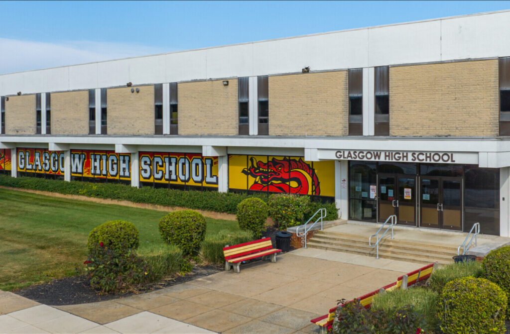 glasgow-high-school-christina-school-district-delaware outside Glasgow High School, the site of Christina School District's administration office