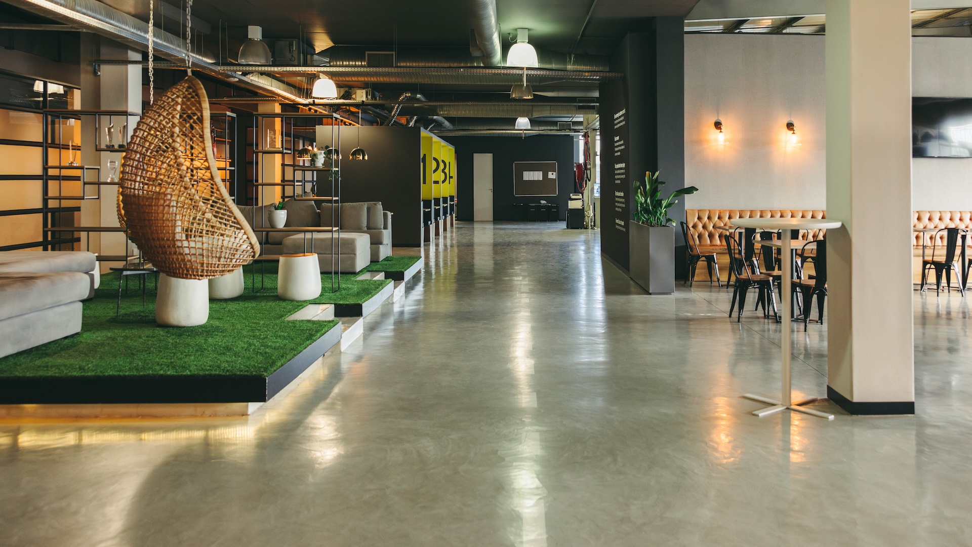 Coworking office with stylish interior design