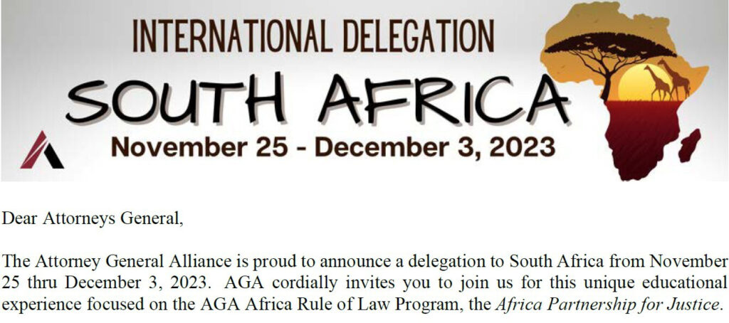 A flyer for a South African trip